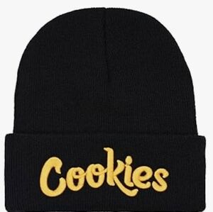 MEN'S COOKIES ORIGINAL LOGO Winter Knitted Beanie (Black-Yellow)